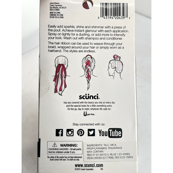 NIB Scunci Hair Shimmer Mist Spray GOLD Sparkling Accent Glitter Glimmer Ribbon - Picture 7 of 7